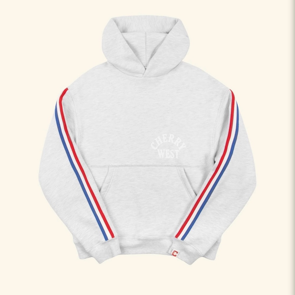 Cherry LA Striped Appliqué Hoodie NWOT